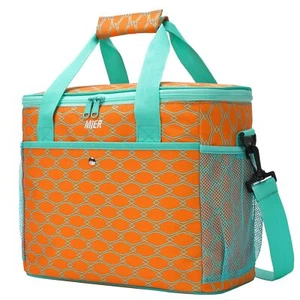 18L Large Soft Cooler Insulated Picnic Bag for Grocery Camping Car Bright Ora... - Picture 1 of 7