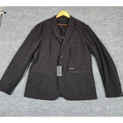 Armani Exchange Mens Black Textured Seersucker Blazer  Size 44 - Image 1 of 4