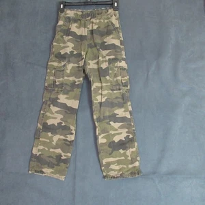 Place Pants Boys Size 10 Green Camo Army Military Straight Leg Elastic Waist - Picture 1 of 9