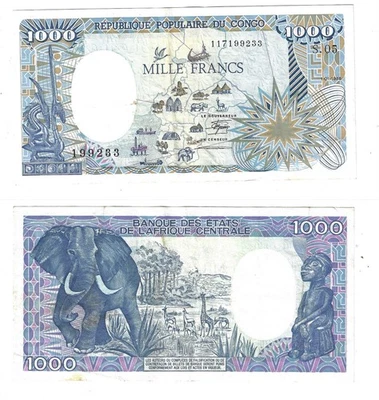 1000 Francs 1988 Congo Banknote # 10 - Image 1 of 3