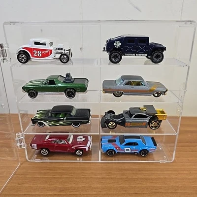 Clear Acrylic Display Case 1:64 Scale Diecast Cars INCLUDING Mix Z of CARS x 8 - Image 1 of 4