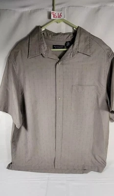 Camisa abotonada manga corta con estampado hawaiano gris para hombre ROUNDTREE & YORKE 2XL Foto 1 de 4
