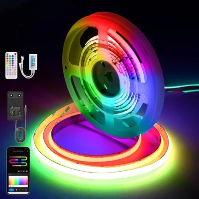 WS2812B Smart COB LED Streifen RGBIC Pixel 12V 24V Adressierbare Mehrfarbige 5m - Bild 1 von 4