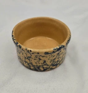Vintage Robinson Ranbottom UVP Co Roseville OH Keramik blau Schwamm Auflaufförmchen Topf - Bild 1 von 8