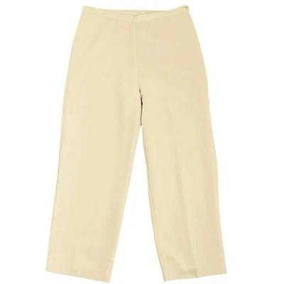 复古 Bob Mackie Studio 黄油黄色裤子 12 码高腰长裤有衬里 — 第 1/4 张图片