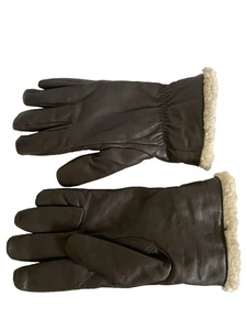 VTG Isotoner Aris 115 Men's Brown Leather Sherpa Lined Warm Gloves 71628 Large - Picture 1 of 5