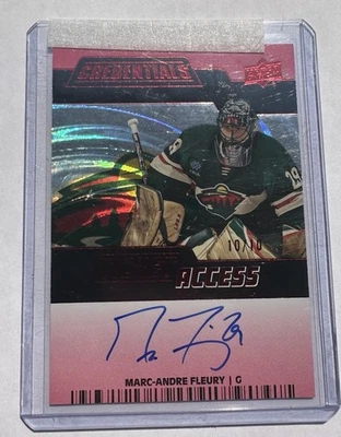2022-23 Upper Deck Credentials Ticket Access Red 10/10 Marc-Andre Fleury Auto - Image 1 of 2