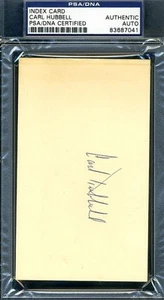 Carl Hubbell Psa/dna Authenticated Signed 3x5 Index Card Autograph - Picture 1 of 1