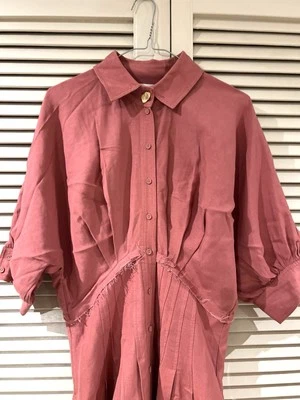 New! Stunning AJE “Nova” Dusty Rose 🌹 🌷Midi Dress -  size 12 - image 1 of 4