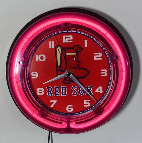 Boston Redsox Nostalgic mascot Logo neon clock Cover