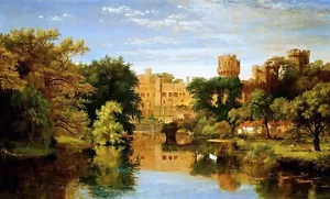 Reproducción artística del castillo de Warwick, Inglaterra pintura de Jasper Francis Cropsey - Imagen 1 de 3