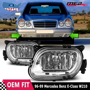 Fog Lights Clear For Mercedes Benz E-Class 96-99 E280/ E500/E300/ E320 w/ Bulbs - Picture 1 of 8