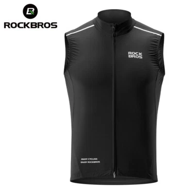 ROCKBROS Cycling Vest Breathable Mens Cycling Jersey Tops Sleeveless Windproof - Image 1 of 4