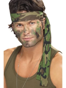 Unisex Army Headband Ladies Mens Military Combat Soldier Fancy Dress Accessory - Picture 1 of 1