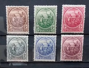 BARBADOS 1921-1924 6 MH VALORES Z066 Correo Registrado Gratis - Imagen 1 de 7