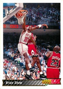 1992 MIAMI HEAT NBA Card BRIAN SHAW With MICHAEL JORDAN & SCOTTIE PIPPEN - Picture 1 of 2