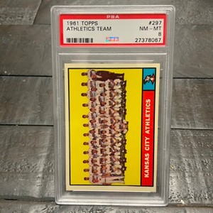 1961 Topps Kansas City Athletics Team #297 ** PSA 8 NM-MT