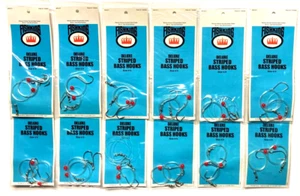 Paquetes de 12 Paquetes de Bajo a Rayas Snelled Deluxe Talla 4/0 Gancho 2 Cuentas - Imagen 1 de 16