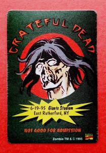 Grateful Dead Backstage Pass Giants Stadium NJ 6/19/95 6/19/1995 Marvel Zombie - Picture 1 of 2