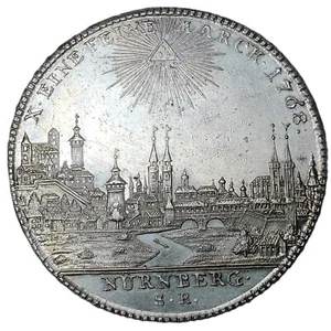 Germany Nurnberg Thaler 1768 Stadtansicht/City-View Thaler. NGC UNC details. - Picture 1 of 4