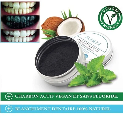 Glamza Natural Organic Activated Charcoal Tooth Teeth Whitening Powder Paste Big - Image 1 of 4