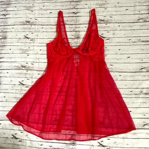 Vestido camisón Babydoll rojo Victoria's Secret sujetador sin forro 34B lencería con aros - Imagen 1 de 6