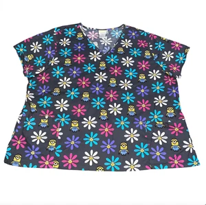 Camisa Exfoliante Floral Minions Despicable Me Talla Grande 3XL Gris Rosa Azul Púrpura - Imagen 1 de 10