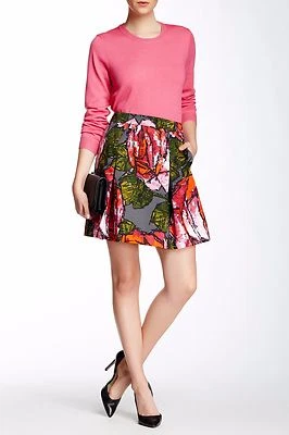 NUEVO CON ETIQUETAS Falda Trina Turk Lejana Estampado Floral Plisada $238 – Talla 10 Foto 1 de 2