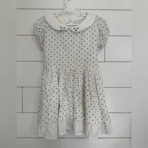 Well Dressed Wolf Girls Size 6 White Black Star Dress Short Sleeve Collar - Picture 1 of 3