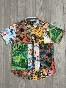 CR-24 Bordo Cromato Hawaiian Shirt Women’s M All Over Tropical Floral Print VTG - Picture 1 of 12