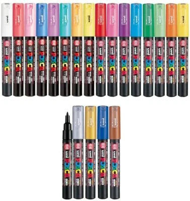 Uni posca Paint Marker Pen Fine Point Set of 21 (PC-1M)  FAST EXPRESS SHIPPING  - image 1 of 4
