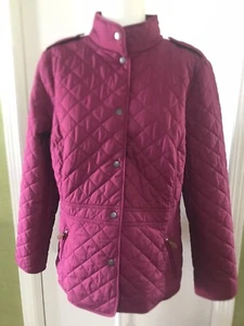 Talbots Woman's Quilted Outdoor Jacket, Mulberry, Dark CranberrySize Larg3 - Picture 1 of 4