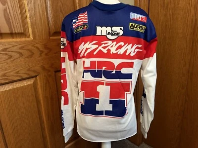Camiseta deportiva de carreras Honda HRC Ms Racing PRO de colección rara talla M roja azul Foto 1 de 4