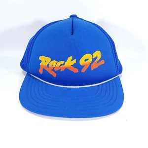Vintage Civic Caps Rock 92 Trucker Hat Blue Snapback - Picture 1 of 8