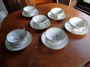 Rosenthal Bountiful Germany bordo oro 6 tazze e piattini - Foto 1 di 10