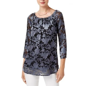 ALFANI NEW Women's Petite Jacquard Off-the-shoulder Blouse Shirt Top PM TEDO - Picture 1 of 1