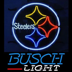 Pittsburgh Steelers Beer Neon Sign 24"x20" Beer Bar Sport Pub Cave Wall Decor - Picture 1 of 3