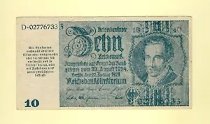 DEUTSCHLAND, DEUTSCHLAND 10 REICHSMARK 1945 P-188a ss++ Notum Neuauflage sehr selten - Bild 1 von 2