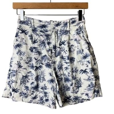 Abercrombie & Fitch Linen Shorts Womens XS White Bermuda Hawaiian Casual Preppy - Image 1 of 4