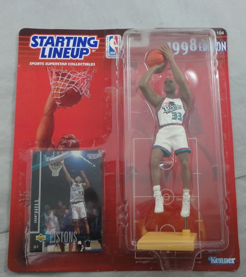Figura de baloncesto de la NBA edición 1998 Grant Hill de los Detroit Pistons de la alineación inicial Foto 1 de 1