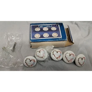 Vintage 1989 House Of Lloyd Heart Cabinet Handles Knobs Set Of 5 26-065 TT-12 - Picture 1 of 10