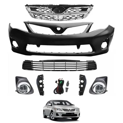 Front Bumper Cover Kit With Fog Lights Compatible with 2011-2013 Corolla Sedan - Image 1 of 3