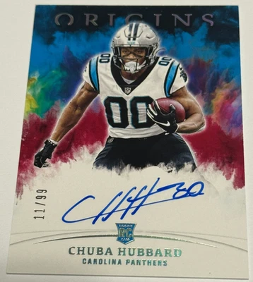 2021 Origins Chuba Hubbard RC Auto #RA-CH 11/99 Panthers - Image 1 of 2