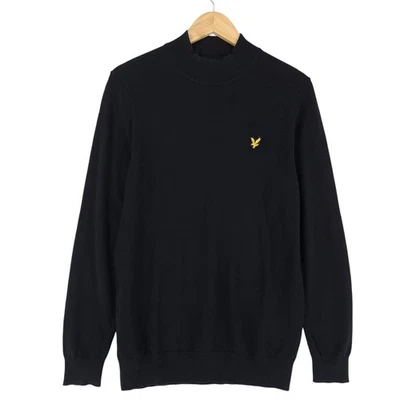 Lyle & Scott Jumper Sweater Men Black Wool Cotton Turtle Neck Rf3 Size S - Image 1 of 4