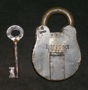 Vintage Altes Original Indisch Ethnisch Messing Schloss Mit Schlüssel Hoppes & - Bild 1 von 1