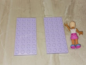 New LEGO Baseplate Foundation 4x8 Lot of 2 Lavender Flower Bed Bottom Base - Picture 1 of 1