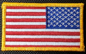 American Flag Reverse Yellow Border Embroidered Biker Patch - Bild 1 von 1