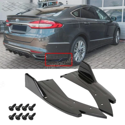 2x Gloss Rear Bumper Diffuser Spoiler Lip Splitters For Ford Mondeo Fusion Focus Foto 1 de 4