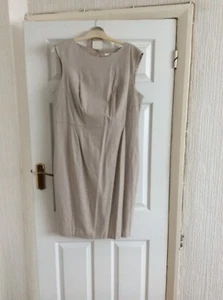 Cremefarbenes Leinenkleid Größe 16 mit Gürtel von M&S - Bild 1 von 6