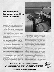 1955 Chevrolet Corvette "Most Exciting Date" Original Rare Ad  - Picture 1 of 1